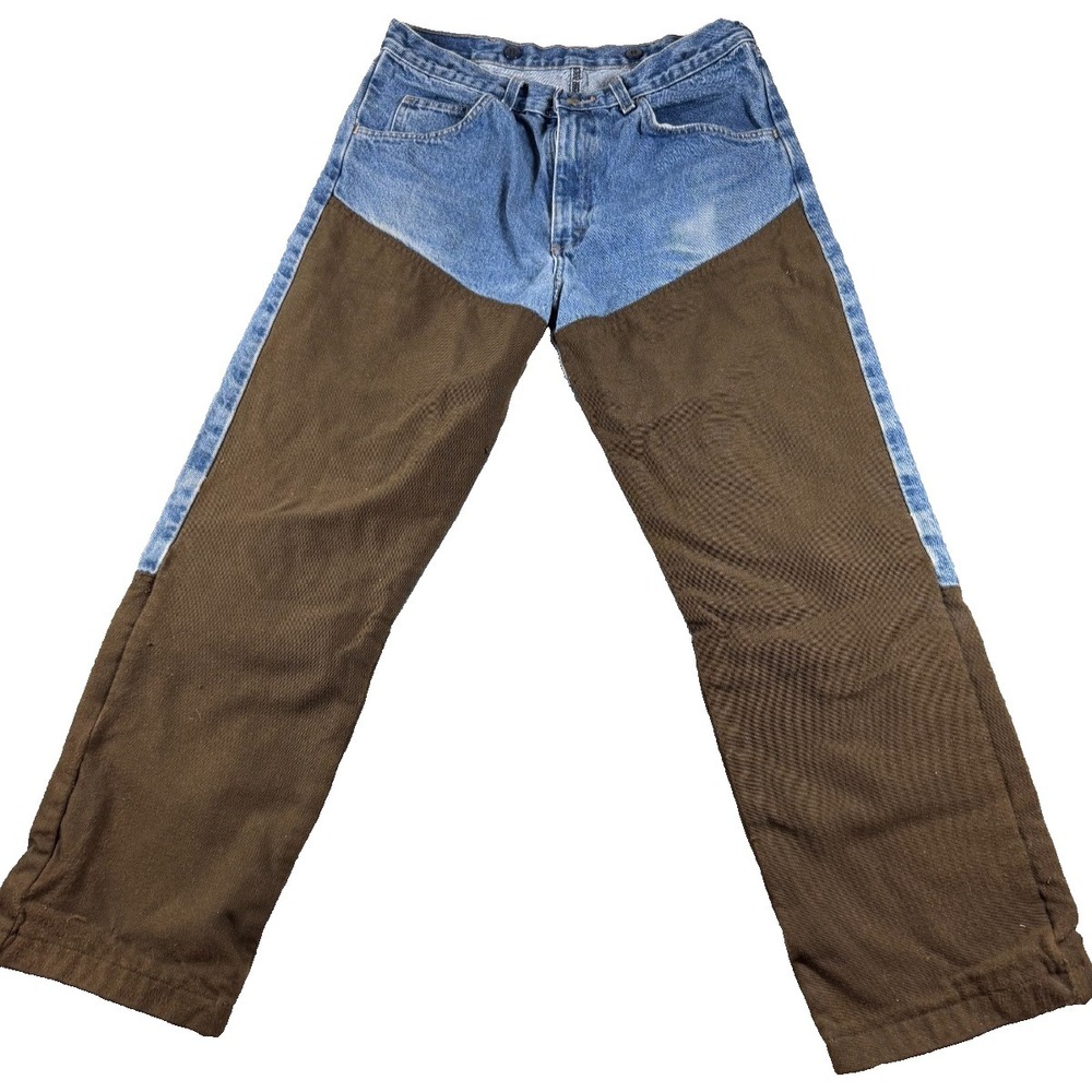 Wrangler ProGear Double Front Work Pants Mens 34x30 Denim Canvas Logger